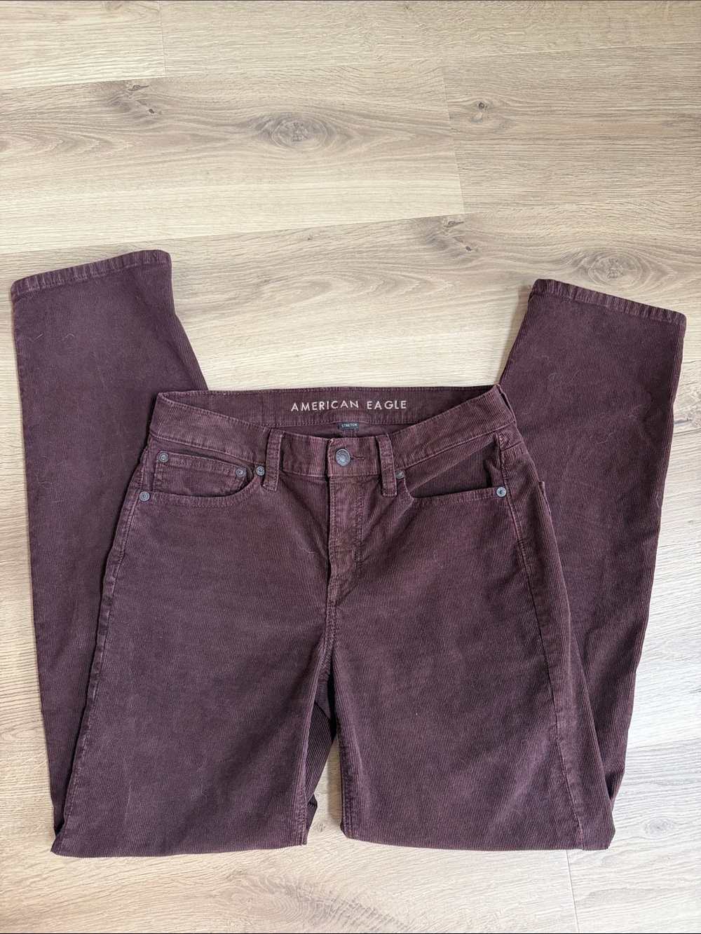 American Eagle Outfitters Women’s Chocolate Brown Straight Corduroy Pants